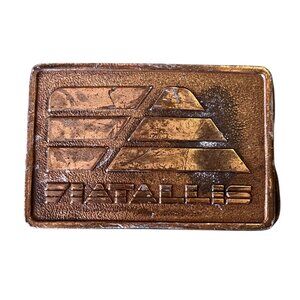 Vintage Brass Belt Buckle Seatalles 3" x 2" Belt Bronze Rectangle Collector 1980